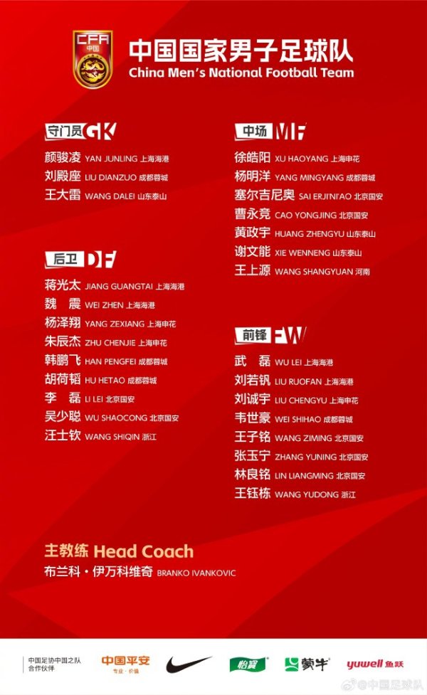 国足名单：武磊追思 杨明洋首入 王钰栋刘若钒在列