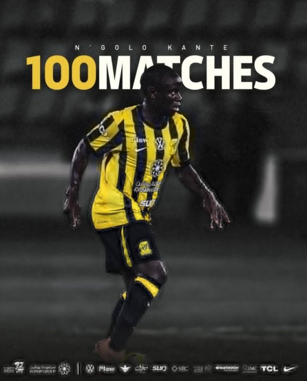 坎特完结吉达蚁集百场里程碑，此前孝敬9球10助攻